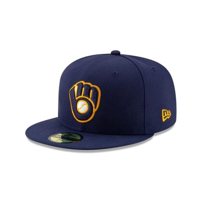 Sapca New Era Milwaukee Brewers MLB Alt 2 Authentic Collection 59FIFTY Fitted - Albastri